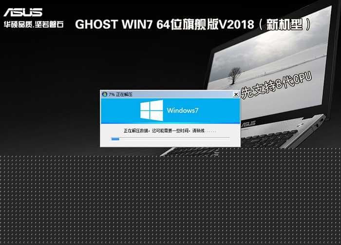 华硕F442UR8250笔记本8代CPU win7系统安装过程