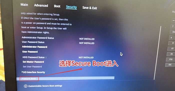 选择secure Boot回车进入