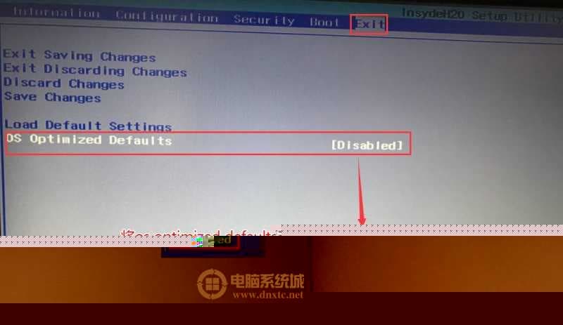 把OS Optimized Defaults设置为Disabled