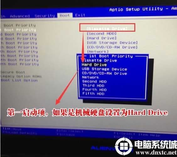 选硬盘启动