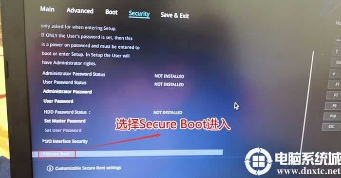 选择secure Boot回车进入