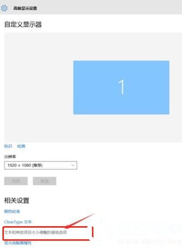 文本和其他项目大小调整的高级选项
