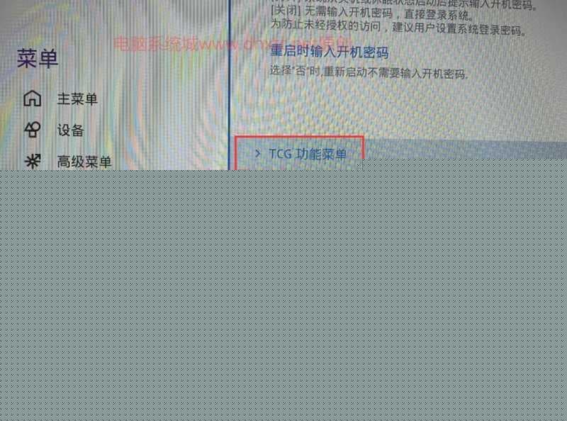 进入TCG功能菜单