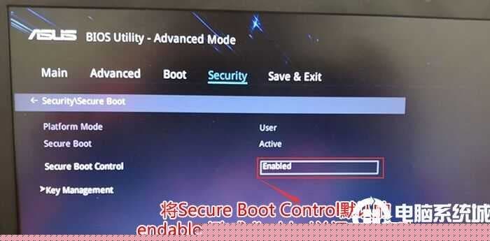 把Secure Boot control选enabled改为disabled关闭安全启动