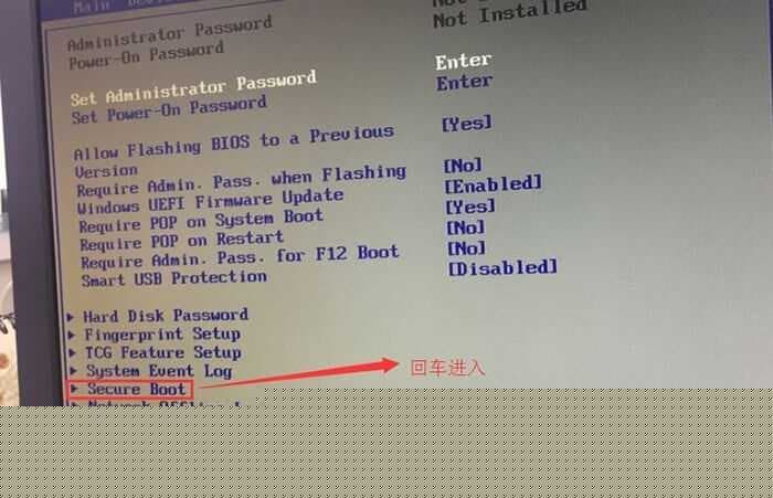 进入安全启动选项 进入安全启动选项