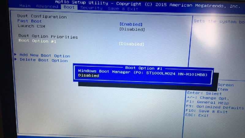 图2：通过BIOS中BOOT无法看到U盘