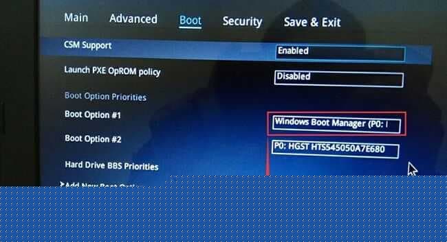 第一启动项设置windows manager boot