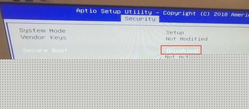 将Secure Boot默认的enabled改成disabled关闭安全启动