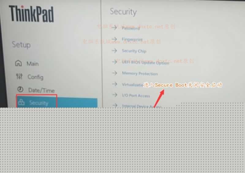 进入secure boot选项关闭安全启动