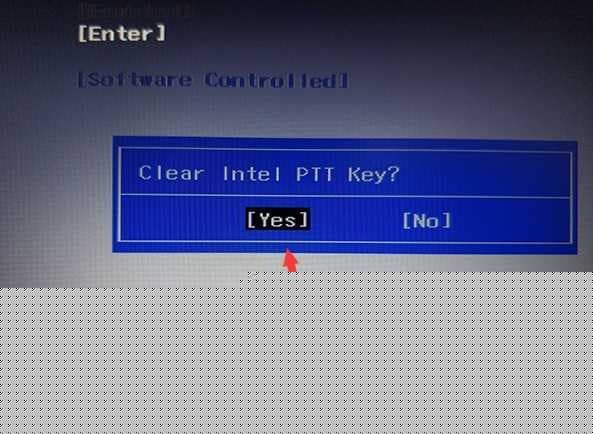 选择“yes”清除ppt key启动密钥