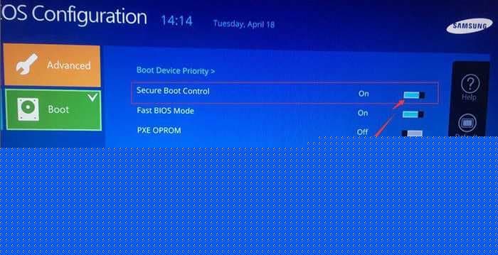 将Secure boot control安全启动由on改为off