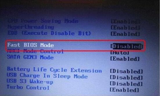 此时Fast bios mode就变成disabled状态 此时Fast bios mode就变成disabled状态